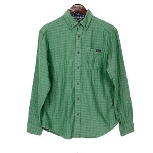 Eddie Bauer Two Tone Green Gauze Cotton Long Sleeve Casual Button Down Shirt